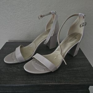Light Pink Ankle Strap Block 3" Heel Sandals. EUC Worn Once